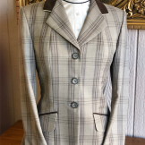 Light Tan and Chocolate Brown Plaid-chocolate brown with cream pipping With Belt