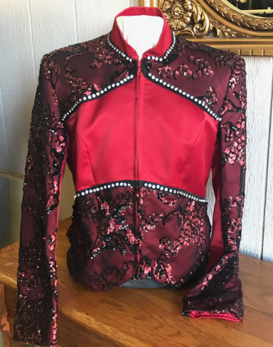 red and black lace Western Jackets