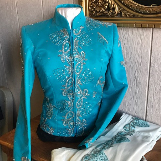 Teal Sparkle Western Jackets